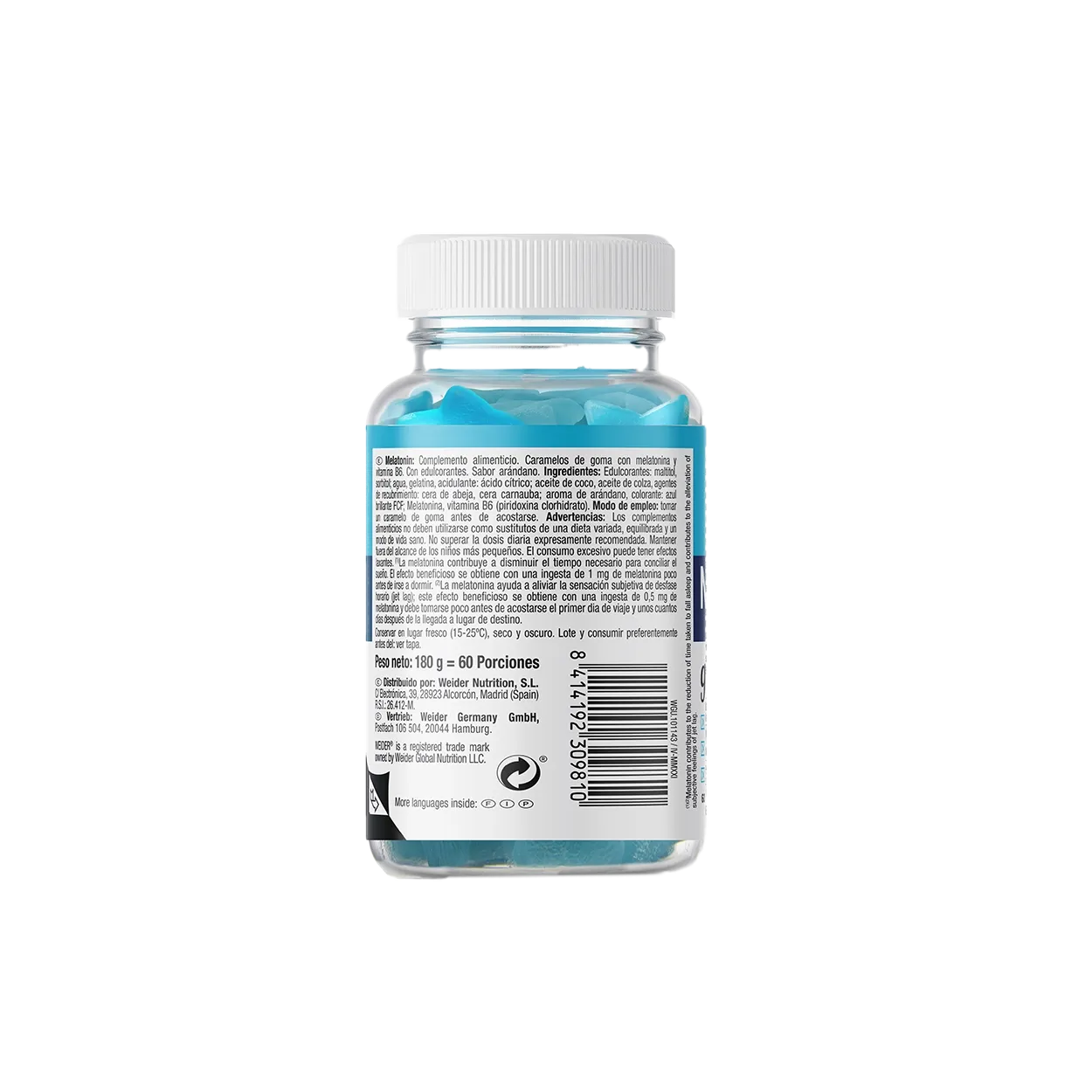 Weider Melatonin Gummies gummies mélatonine 60 pièces myrtille