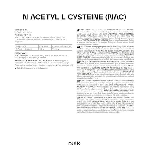 Bulk NAC N-acétyl L-cystéine poudre pure 500 g