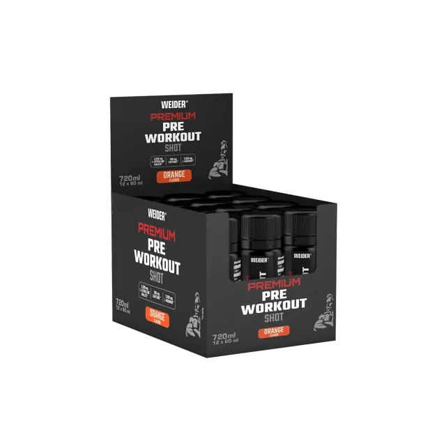 Weider Premium Pre-Workout Shot booster 12x60ml caféine