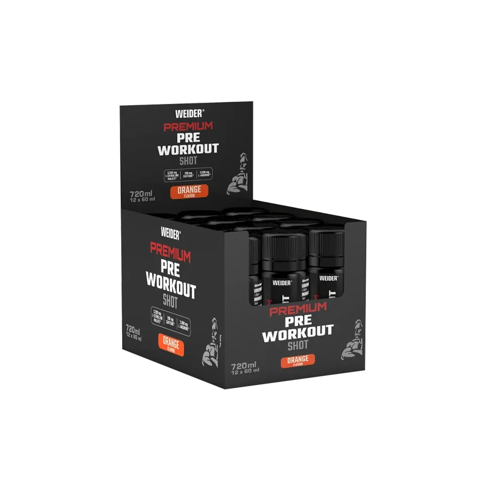 Weider Premium Pre-Workout Shot booster 12x60ml caféine
