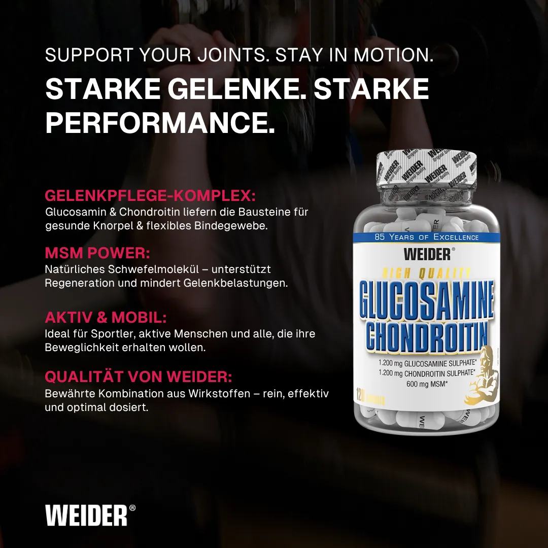 Weider Glucosamine + Chondroitin Plus MSM gélules 120 avec MSM