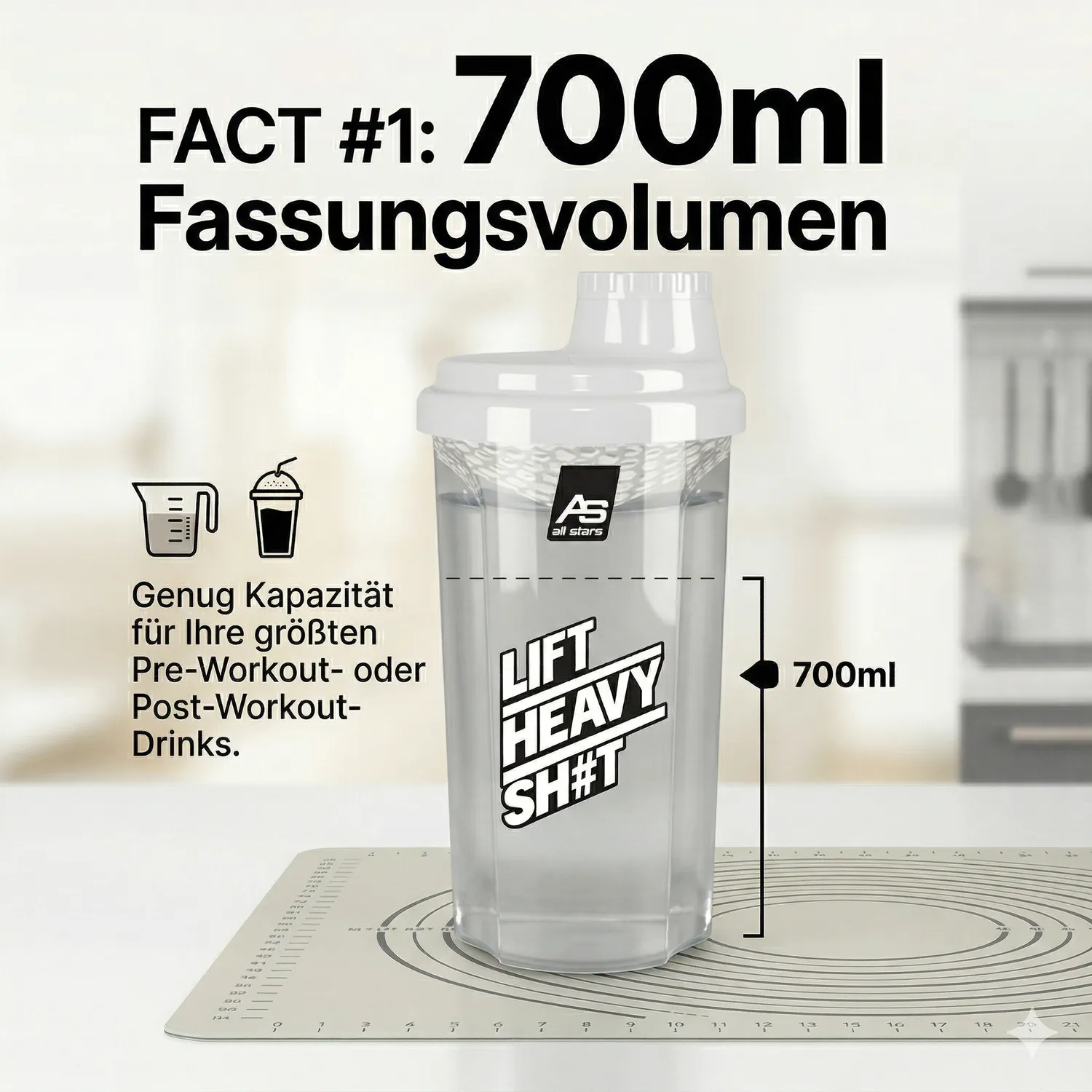 AllStars Protein Shaker 700 ml noir