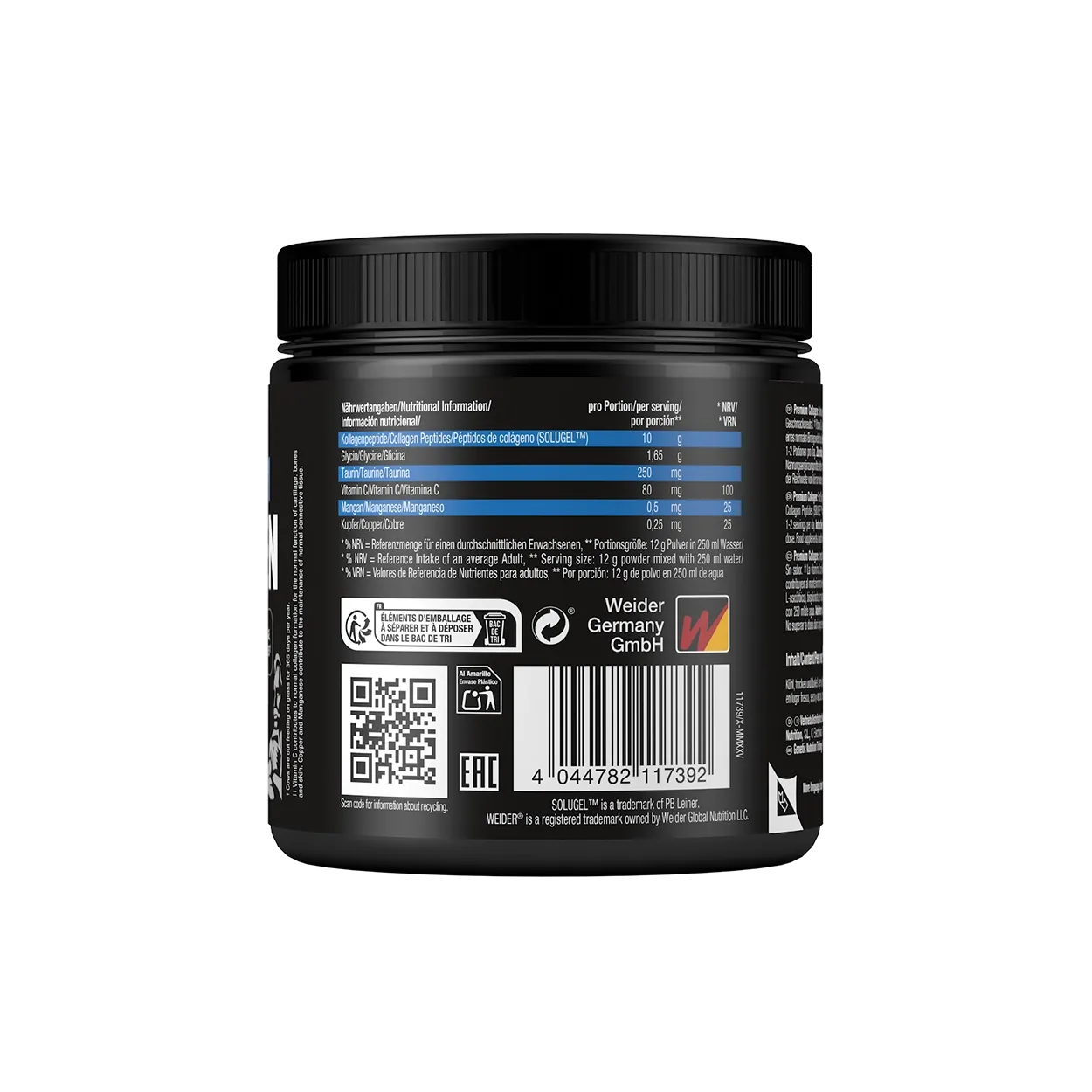 Weider Premium Collagen poudre de collagène 300 g peptides bovins