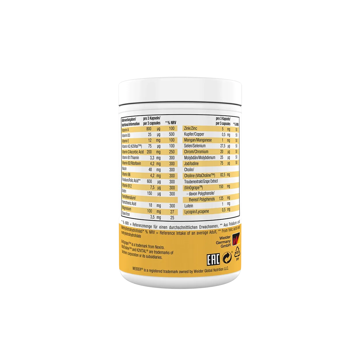 Weider Multivitamin Complete gélules multivitamines