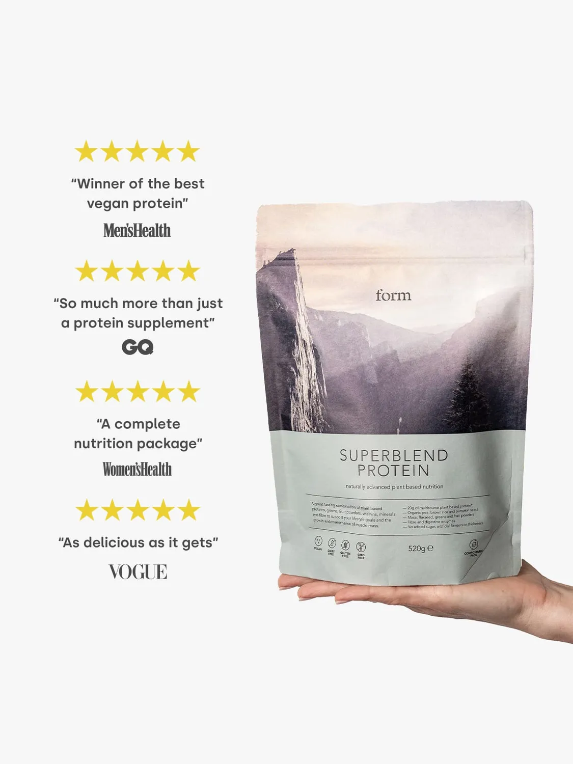 FORM NUTRITION Superblend Protein poudre protéinée vegan 20 g greens