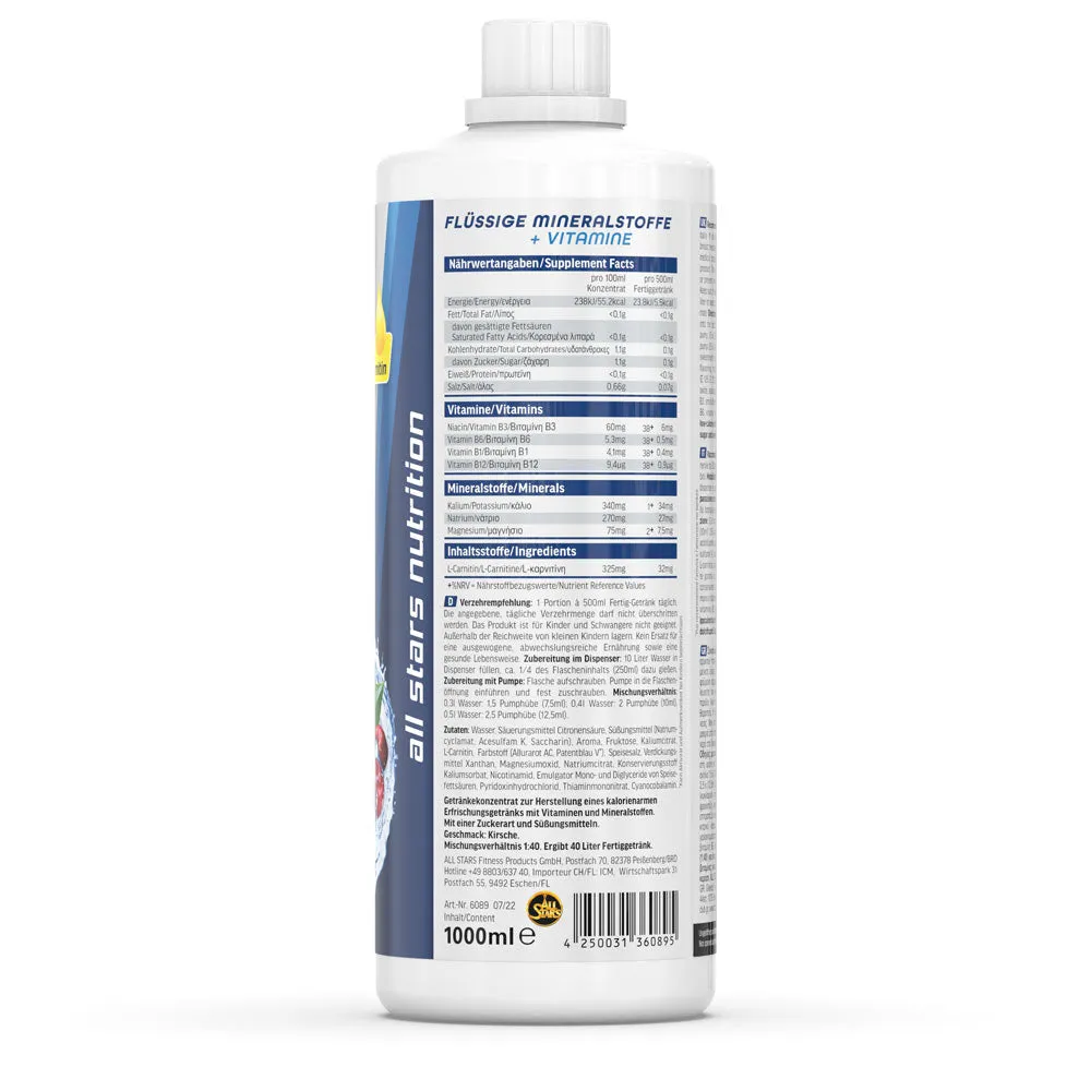 AllStars Minvit Light + L-Carnitin boisson concentrée 1 L Fruit-Mix moins de 5 kcal