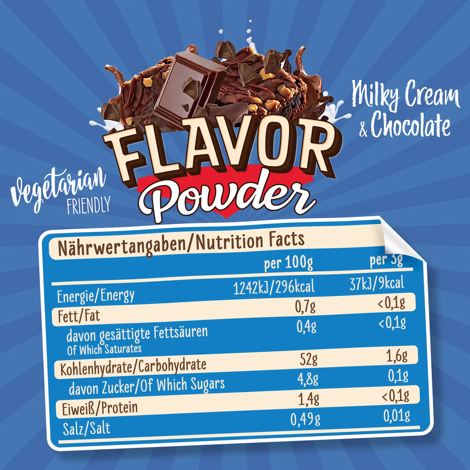 AllStars Flavor Powder poudre aromatisante Milky Cream & Chocolate 240 g sans aspartame