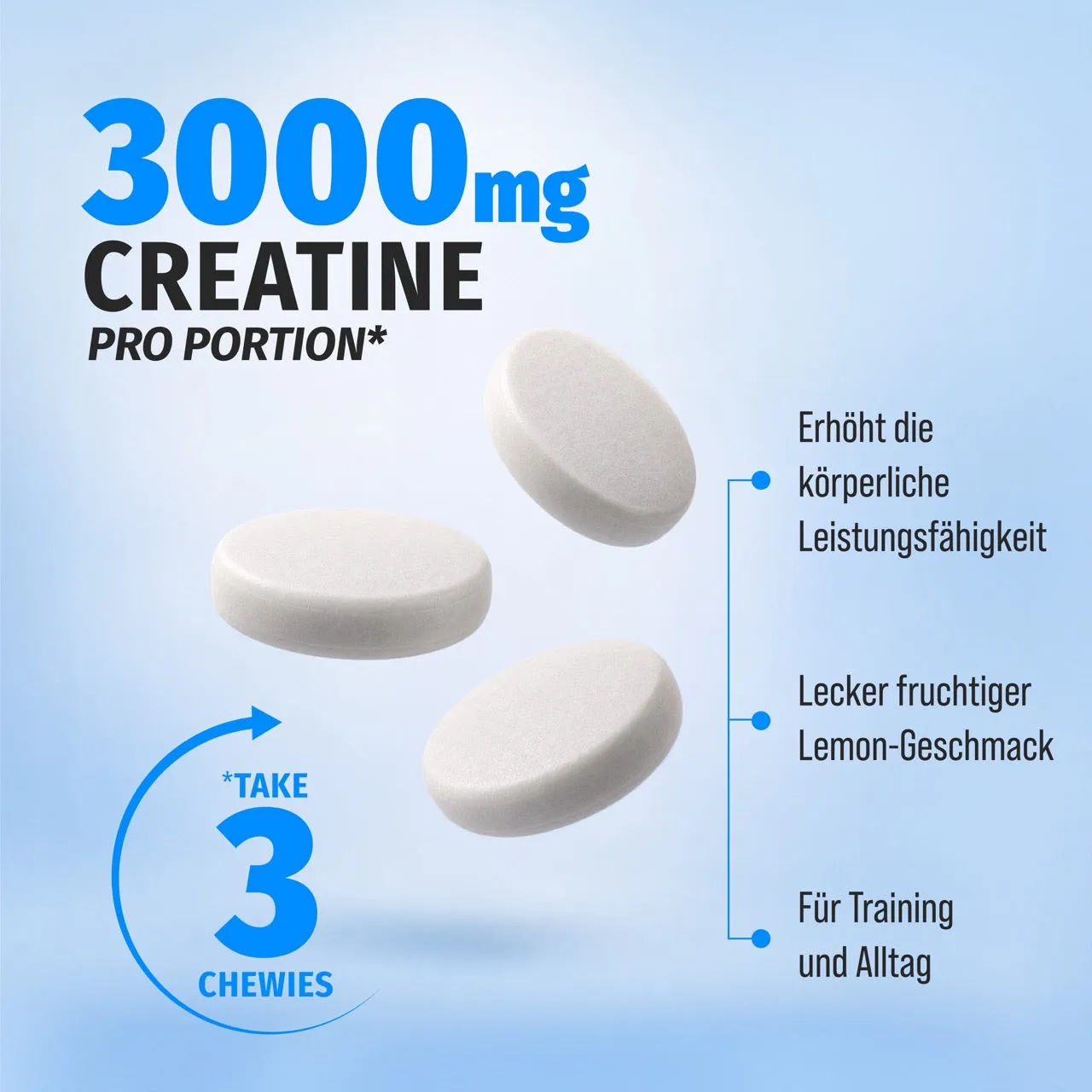 AllStars Creatine Chewies créatine à mâcher citron 90 tablettes
