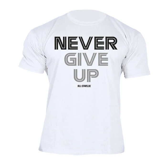 AllStars NEVER GIVE UP T-shirt homme blanc taille S coton