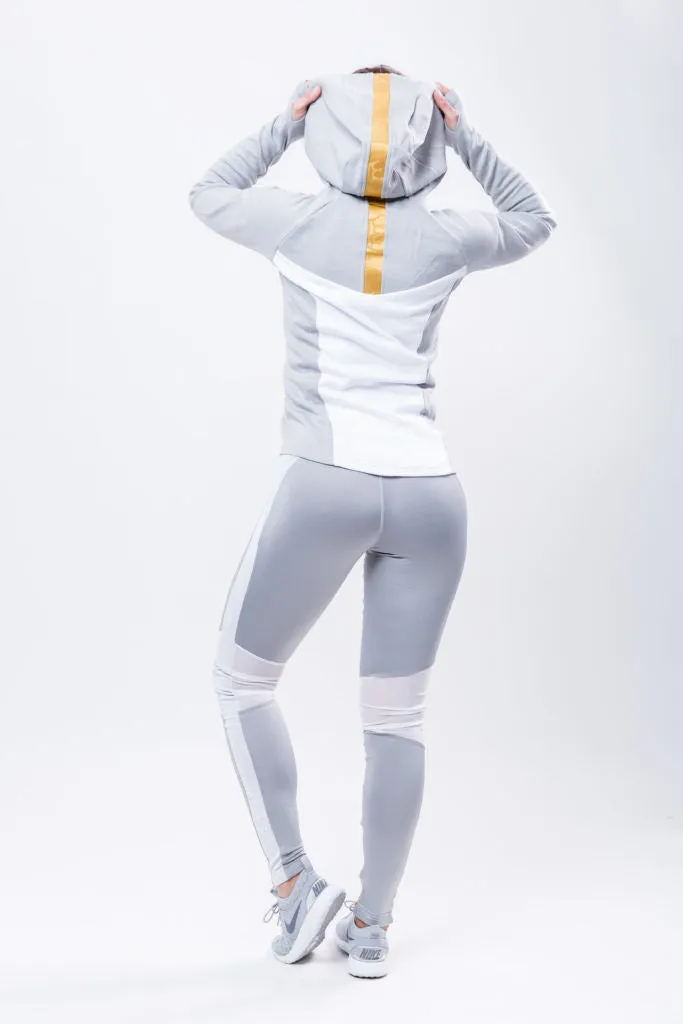 AllStars Squat Queen Hoody sweat zippé femme gris blanc