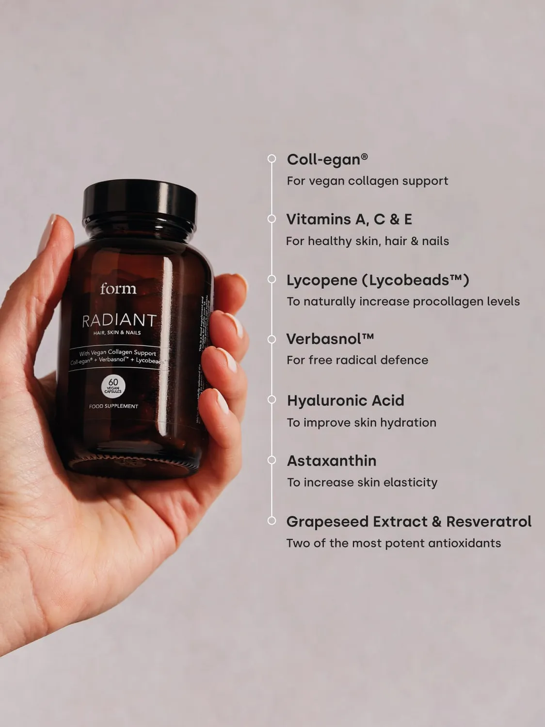 FORM NUTRITION Radiant complément cheveux peau ongles vegan