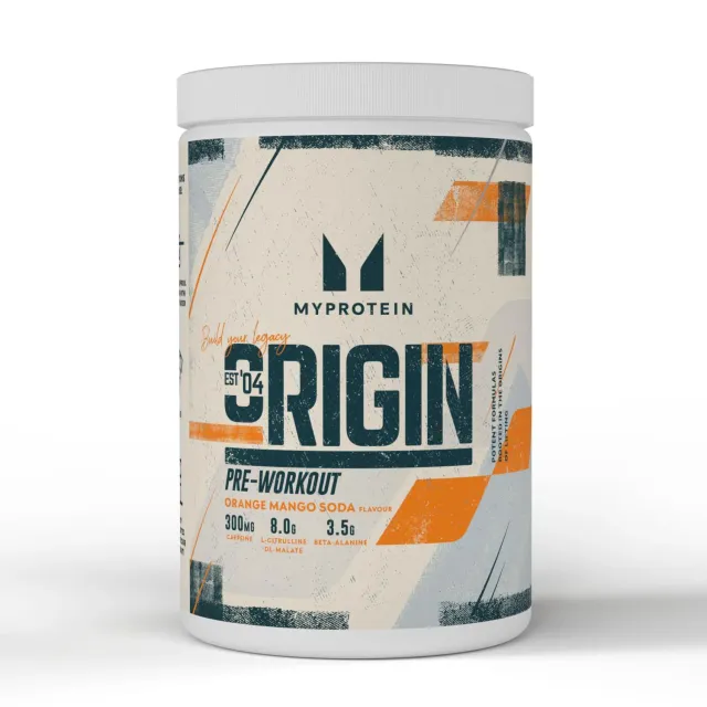 Myprotein Origin Pre-Workout Power pré-entraînement orange mangue 600 g