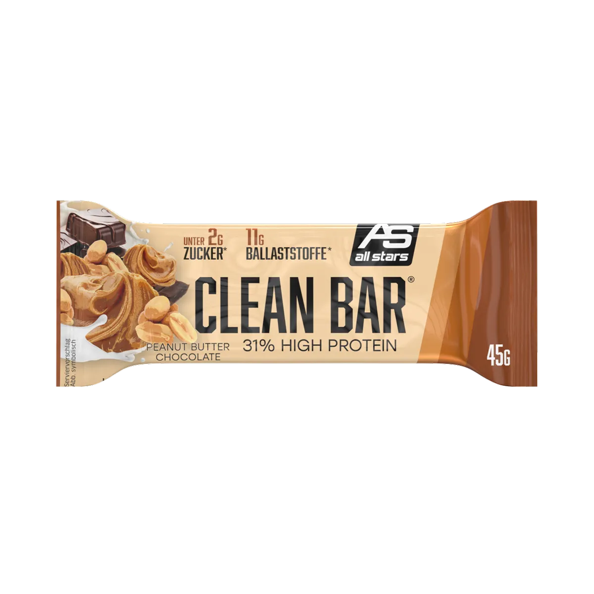 AllStars Clean Bar barre protéinée 1 x 45 g Peanut Butter Chocolate