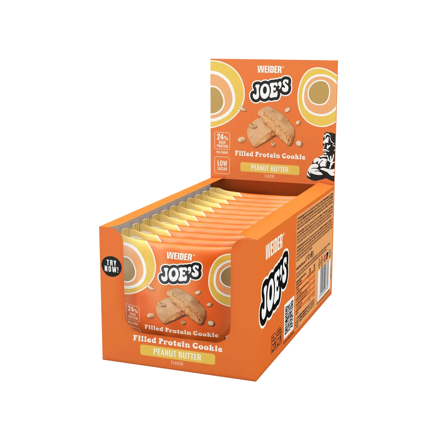Weider Joe's Filled Protein Cookies Hazelnut-Nougat boîte 12