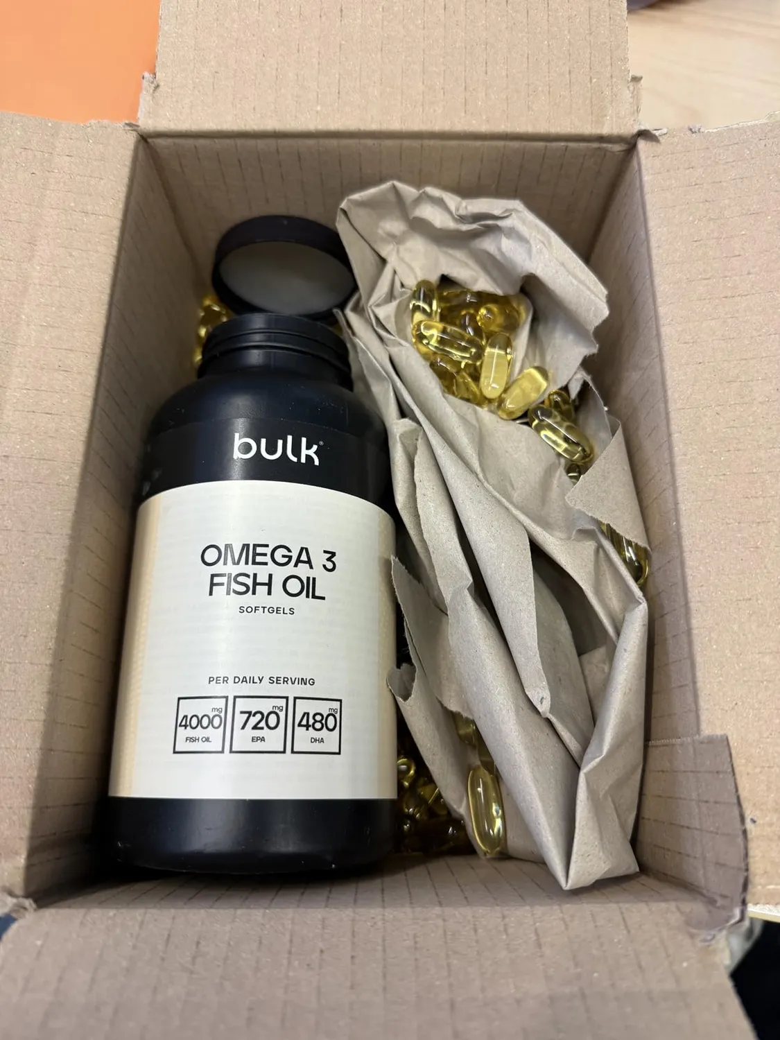 BULK Oméga 3 1000 mg gélules 90 unités EPA DHA
