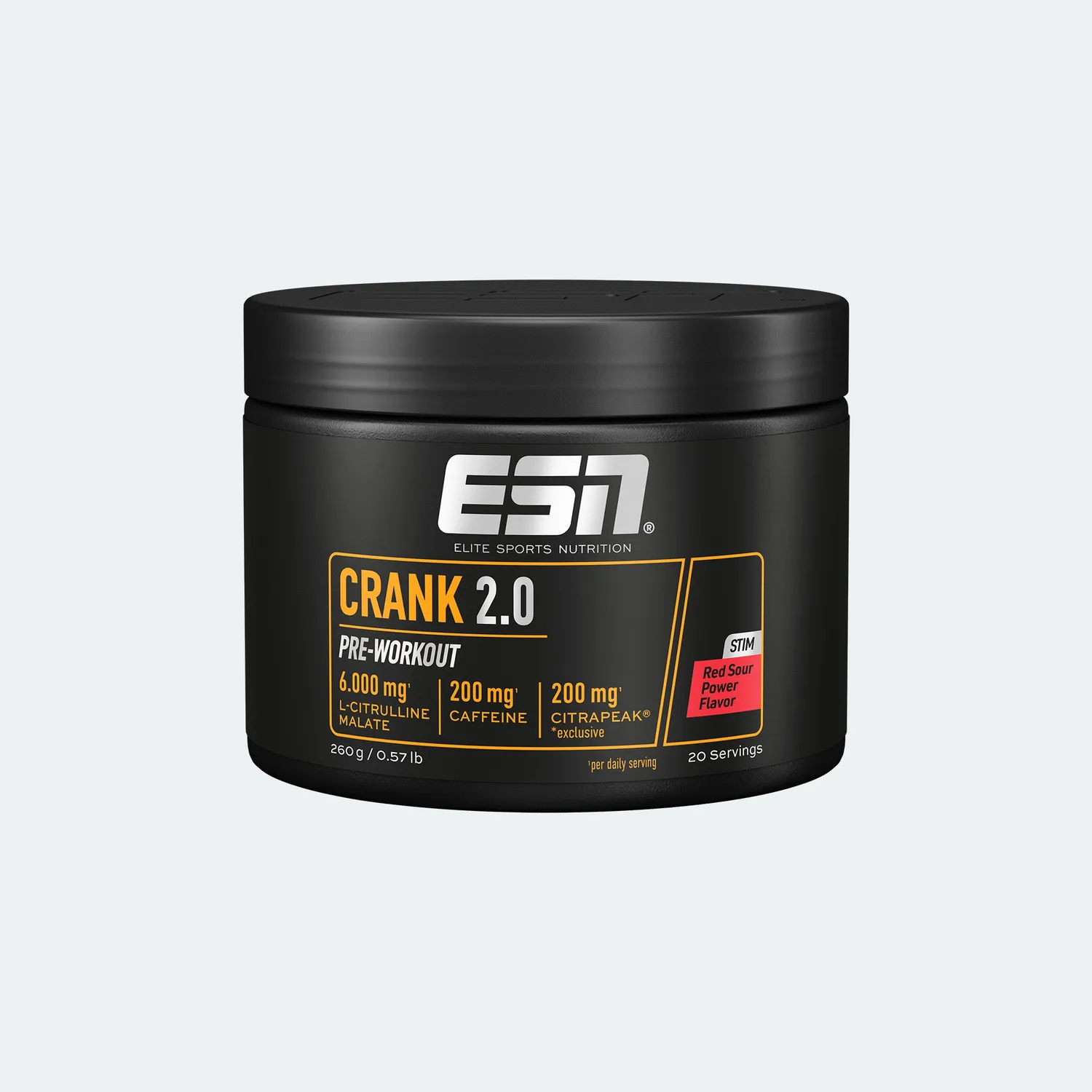 ESN Crank 2.0 pré-workout Strawberry Kiwi 13 g caféine