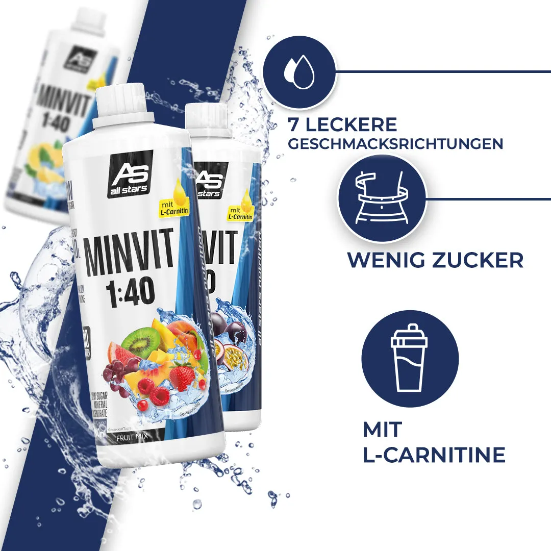 AllStars Minvit Light + L-Carnitin boisson concentrée 1 L Fruit-Mix moins de 5 kcal