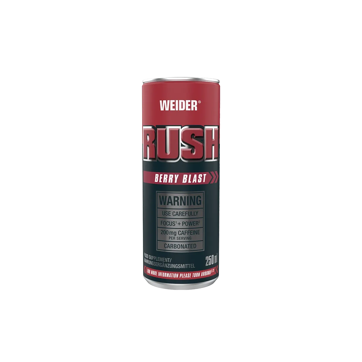 Weider Rush RTD booster pré-entraînement Orange, fruits rouges 250 ml
