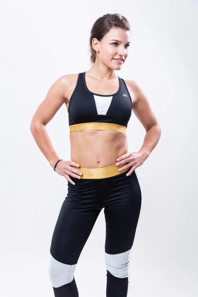 AllStars Squat Queen brassière de sport noir blanc taille M