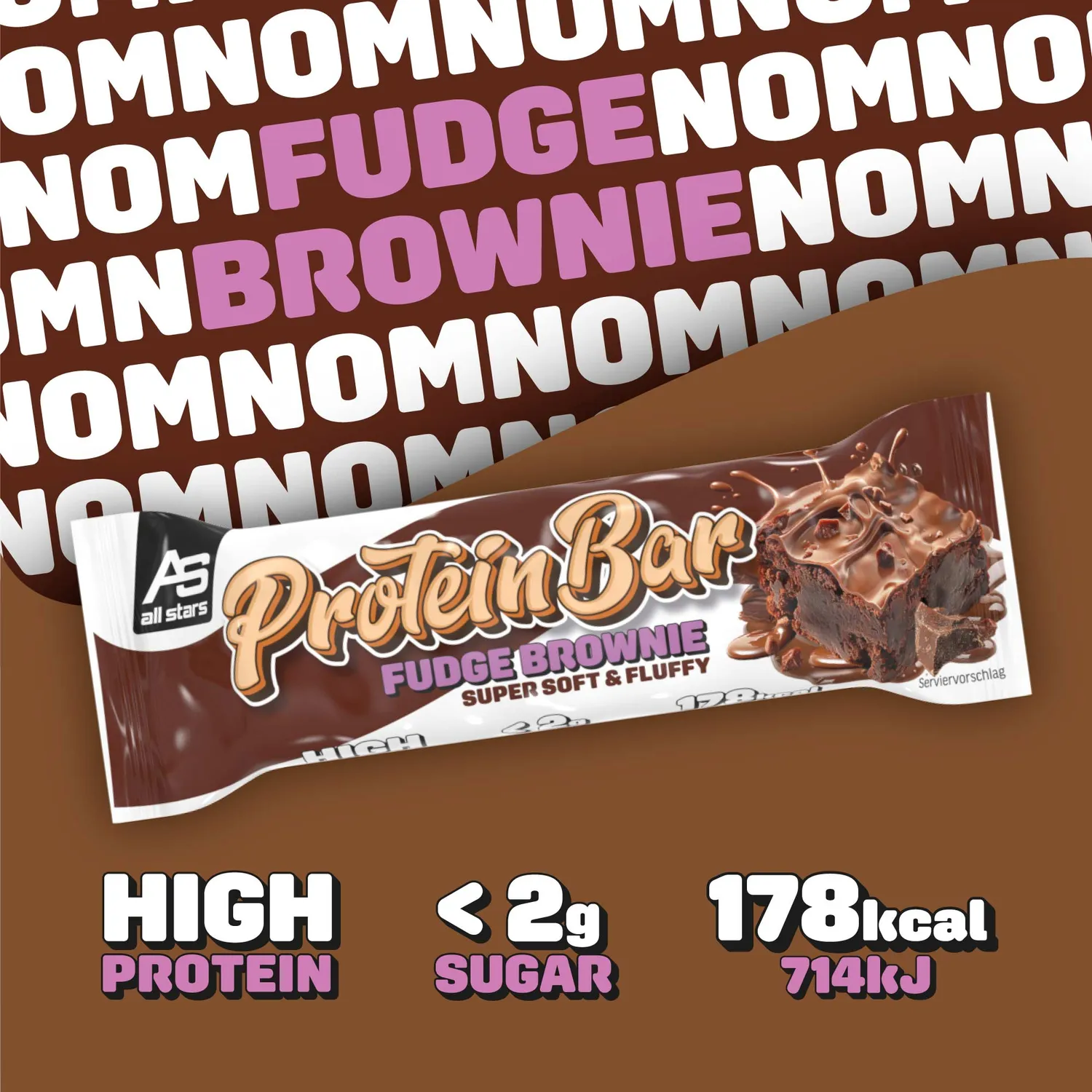AllStars Protein Bar Soft & Fluffy barre protéinée Fudge Brownie 50 g moelleuse