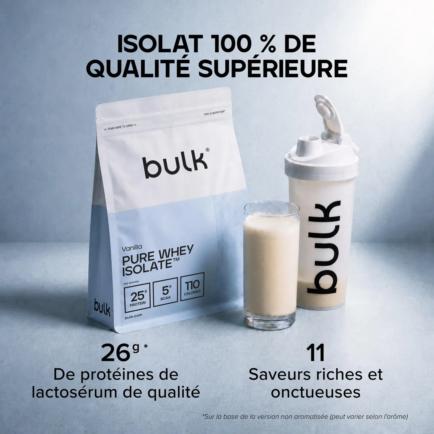 Bulk Pure Whey Isolate whey vanille 900 g protéines