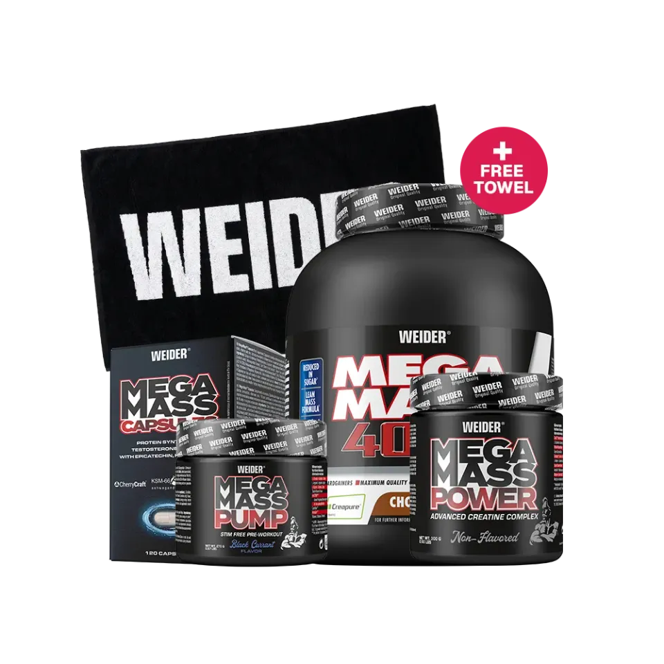 Weider Mega Mass bundle gainer musculation complet