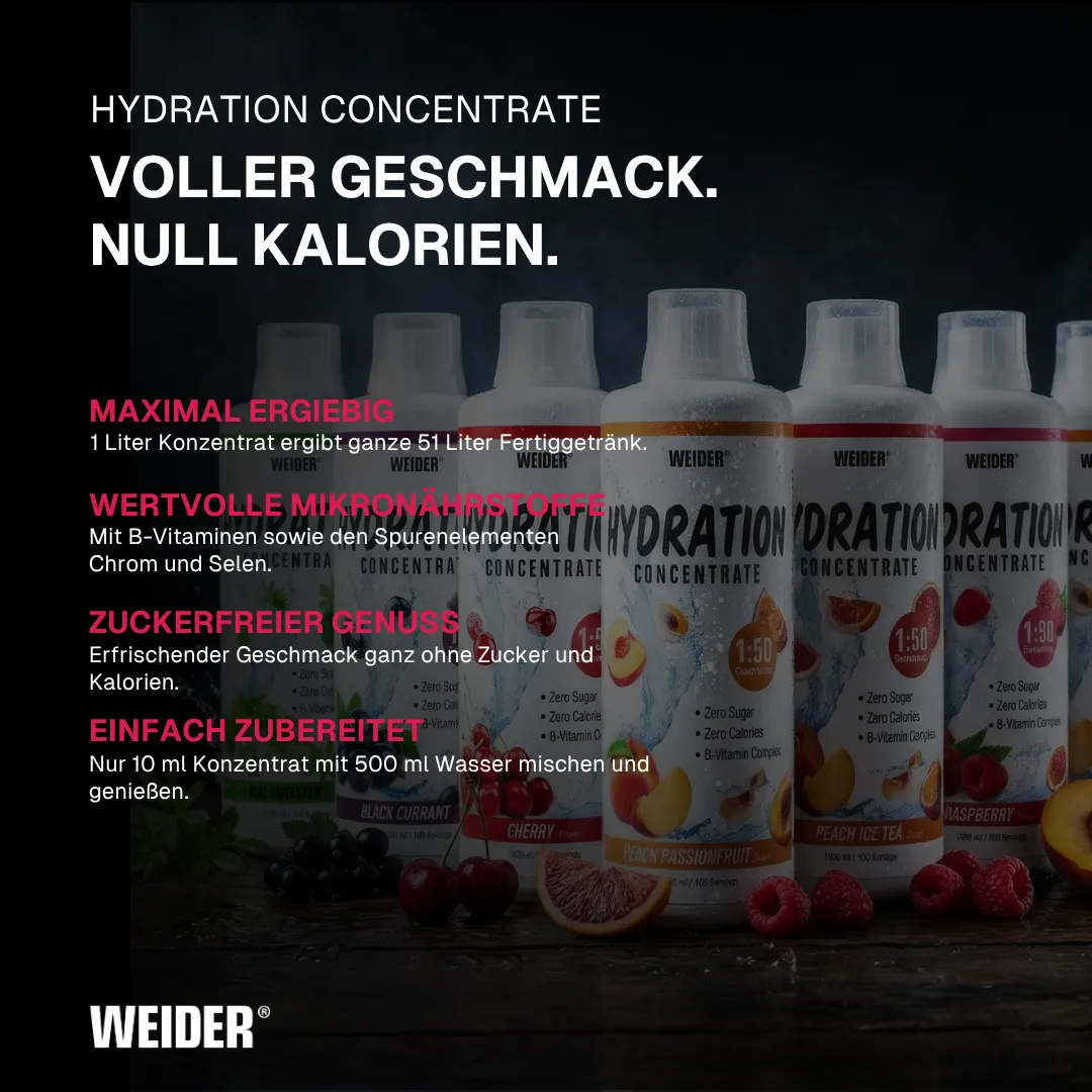 Weider Hydration Concentrate concentré boisson pêche-thé glacé 1 L sans sucre