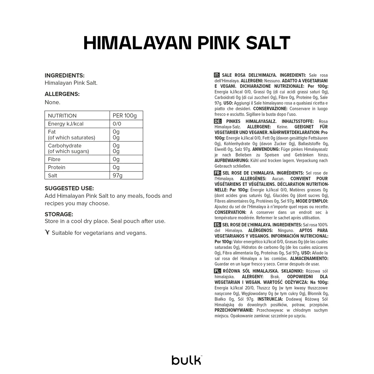 BULK sel rose de l’Himalaya 500 g fin