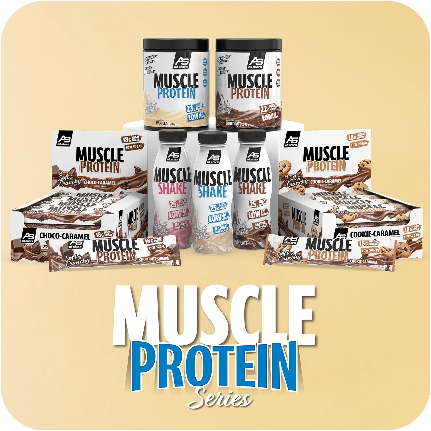 AllStars Muscle Protein poudre protéinée vanille 300 g crémeuse