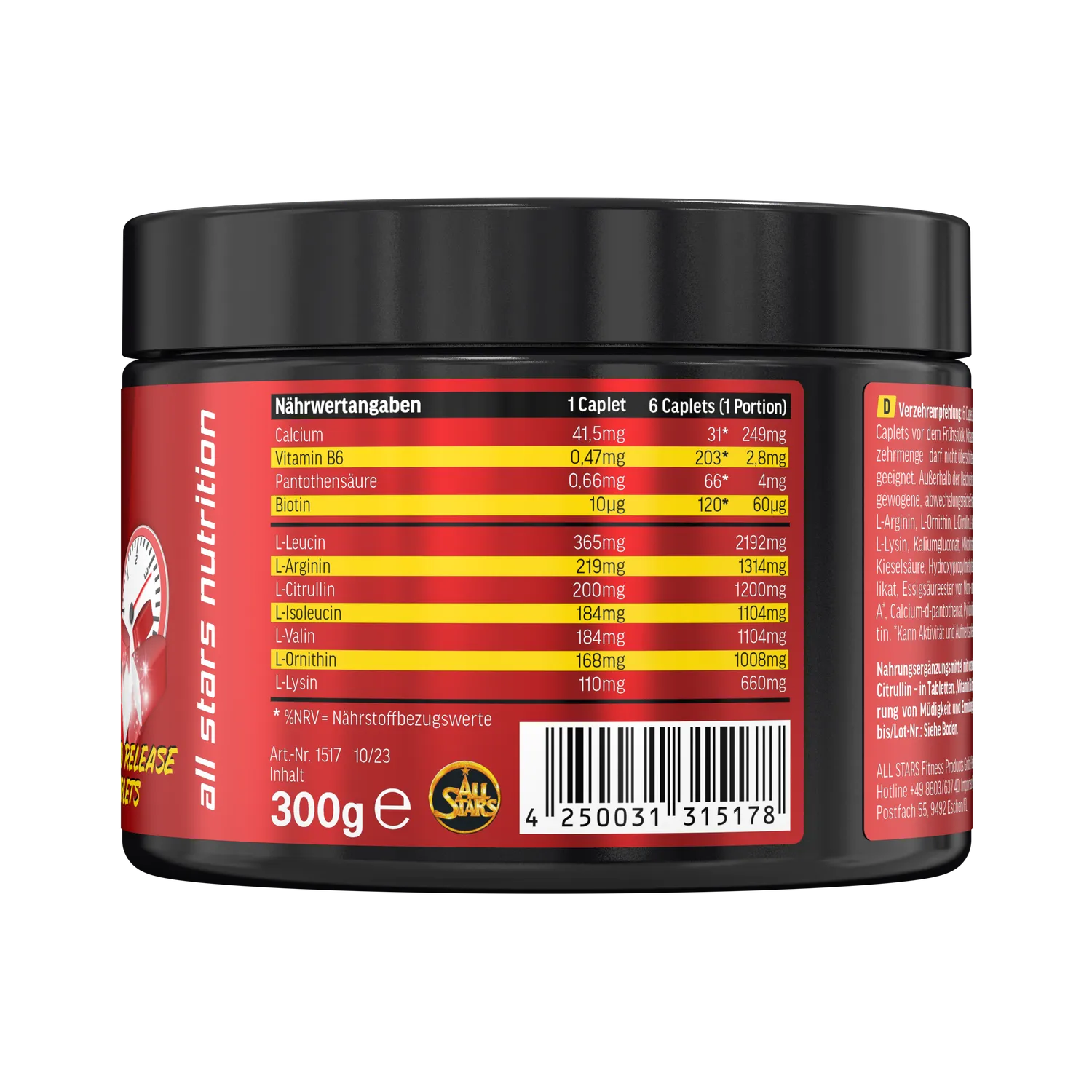 AllStars Aminotropin 120 caplets acides aminés BCAA