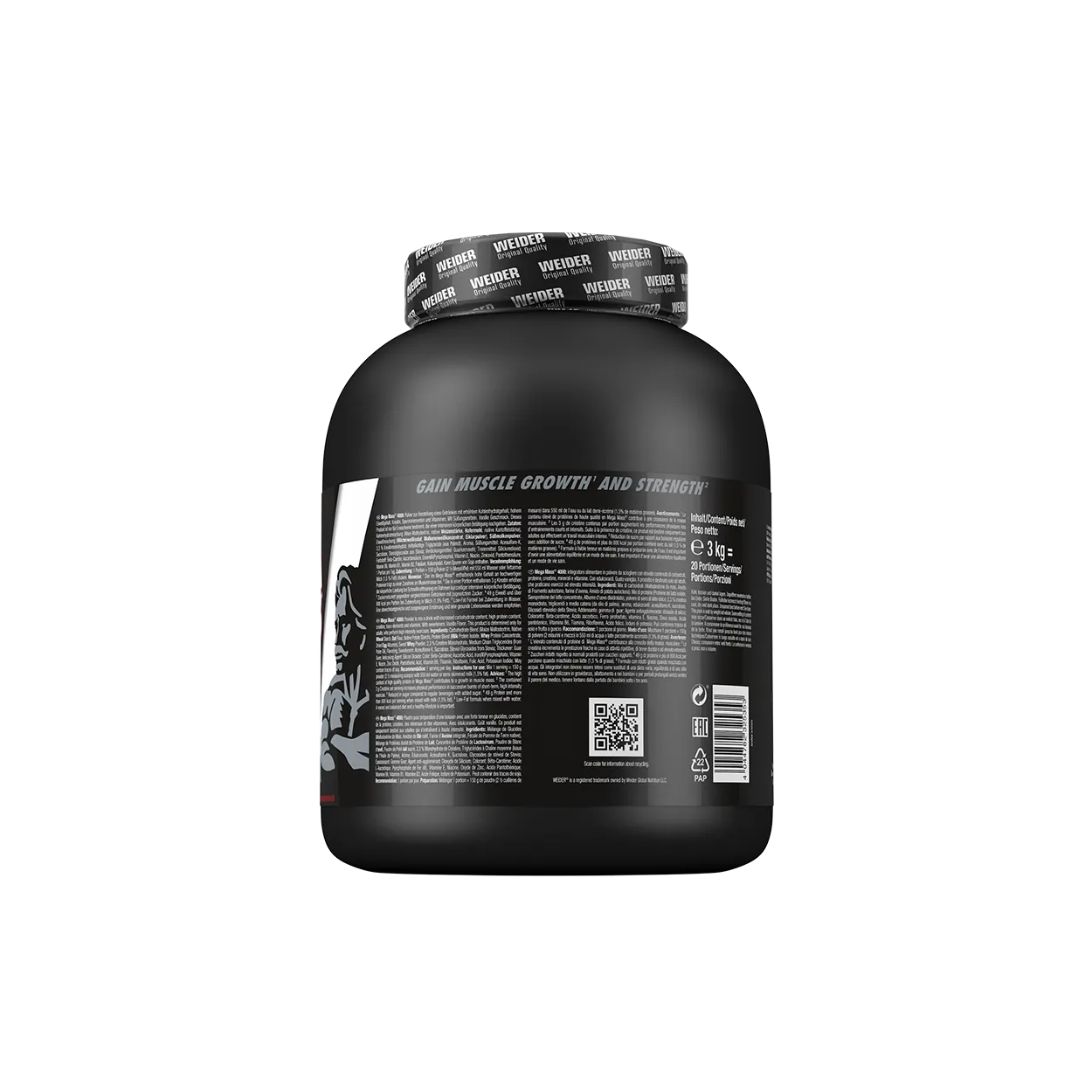 Weider Mega Mass 4000 weight gainer en poudre