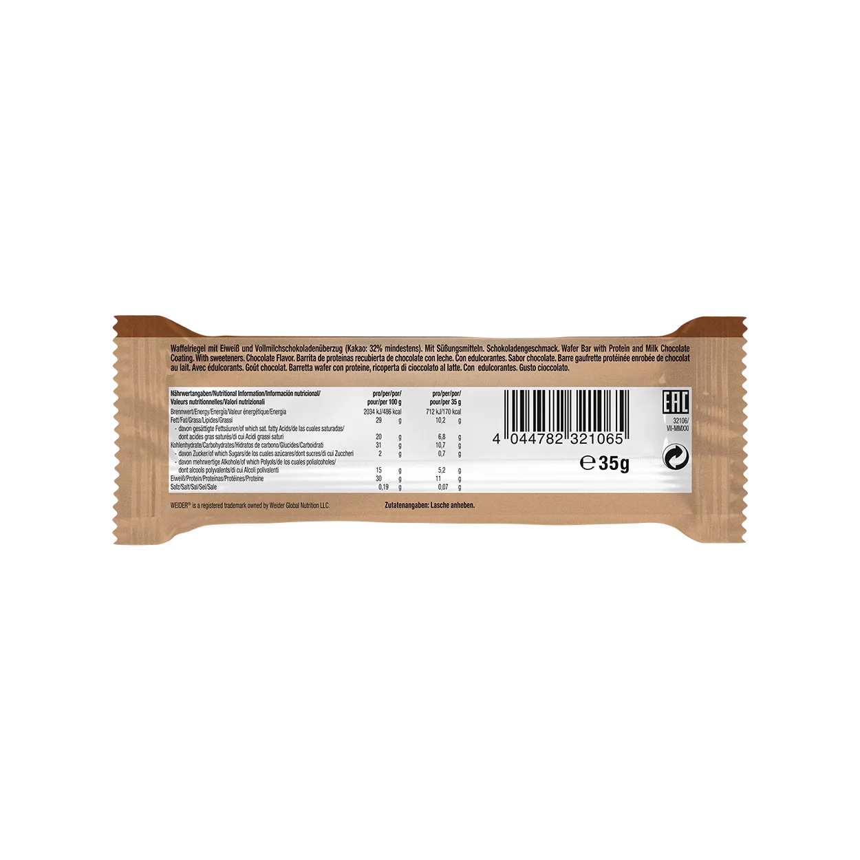 Weider Whey Wafer gaufrette protéinée boîte de 12 chocolat