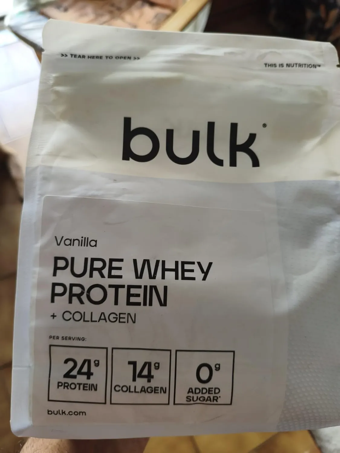 BULK Pure Whey Protein + Collagène poudre vanille 900 g 14 g collagène