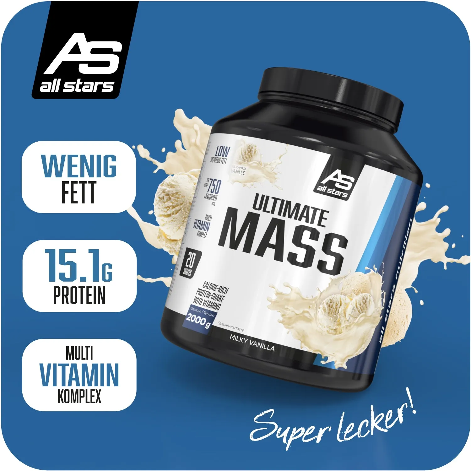 AllStars Ultimate Mass Gain weight gainer chocolat 2000 g riche en glucides