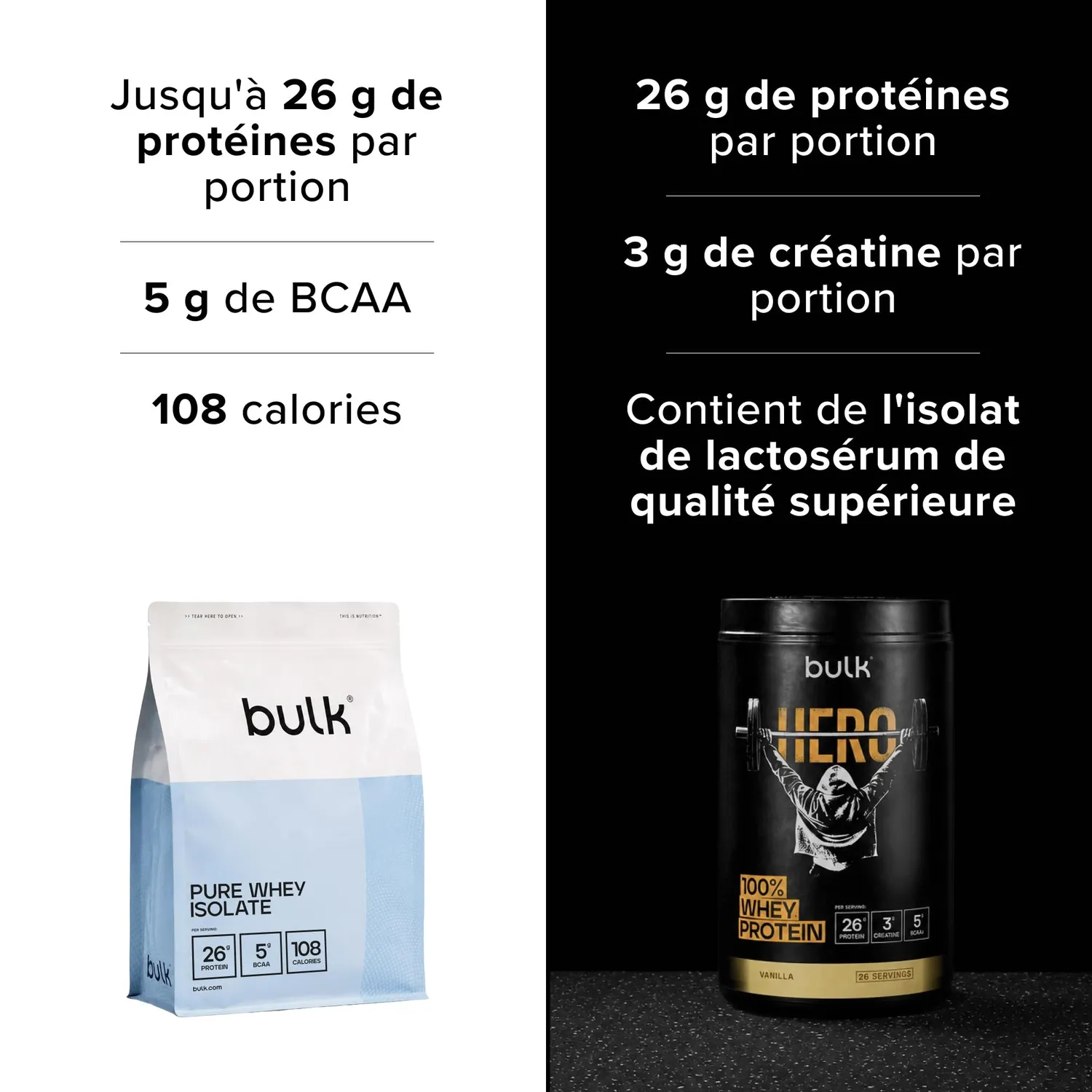Bulk Pure Whey Isolate whey vanille 900 g protéines