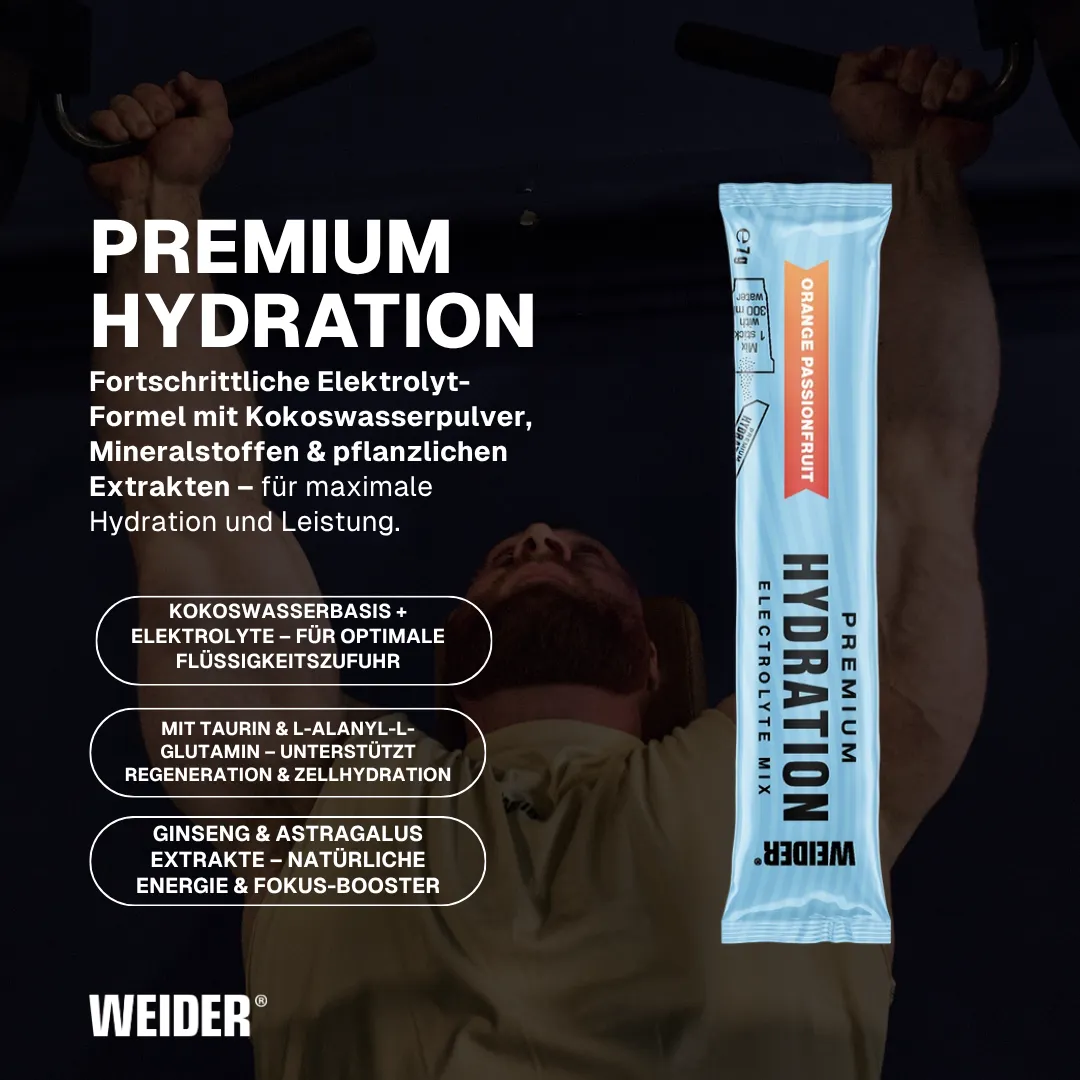Weider Premium Hydration poudre d’hydratation Orange Passionfruit