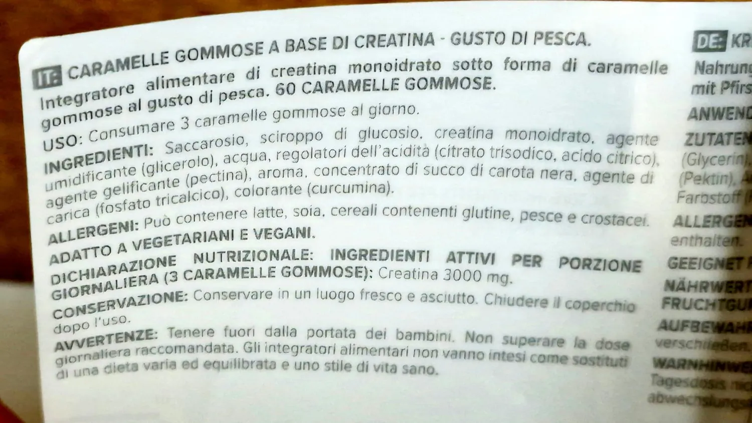 Bulk Gummies créatine pêche 60 gommes 1 g