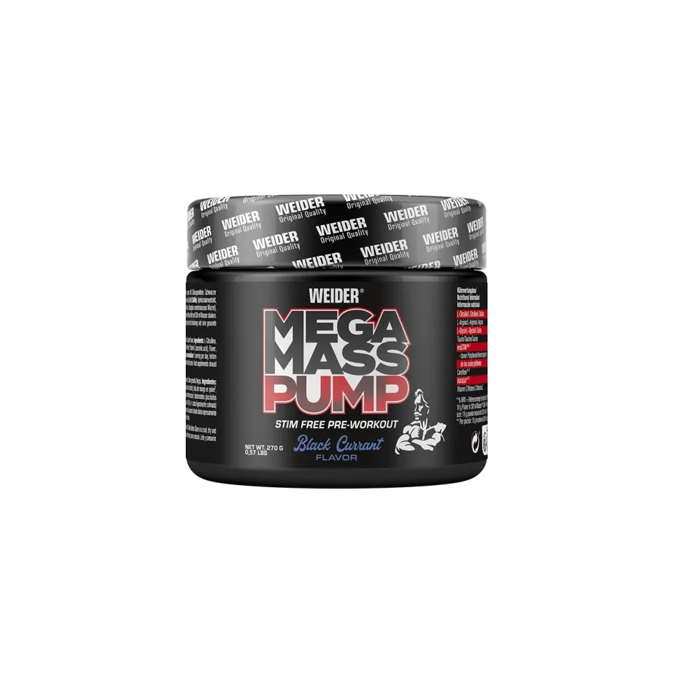 Weider Mega Mass Pump booster pré-workout cassis sans caféine