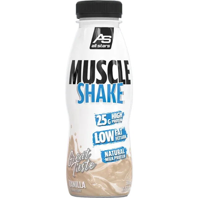 AllStars Muscle Shake boisson protéinée 330 ml Vanille, lot de 12