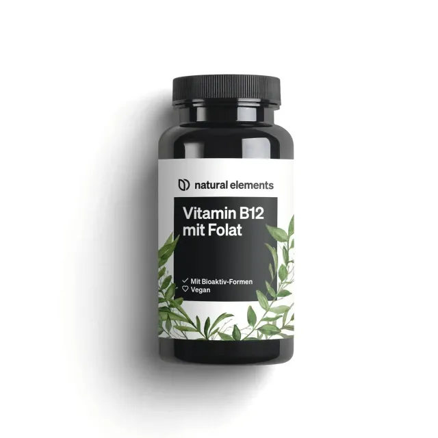 Natural Elements vitamine B12 avec folate comprimés 180 – vegan
