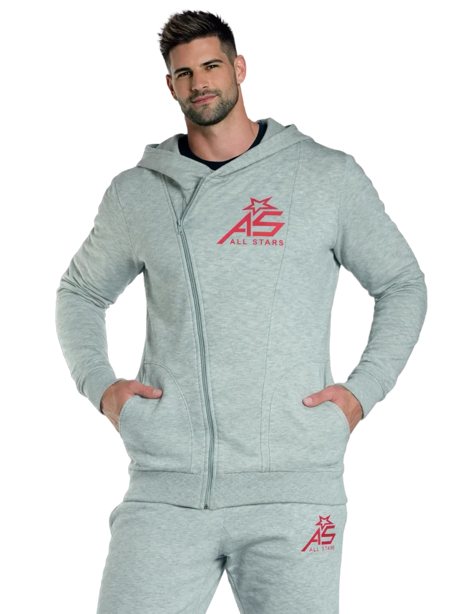 AllStars Zipper Trendy sweat zippé gris-mélange capuche