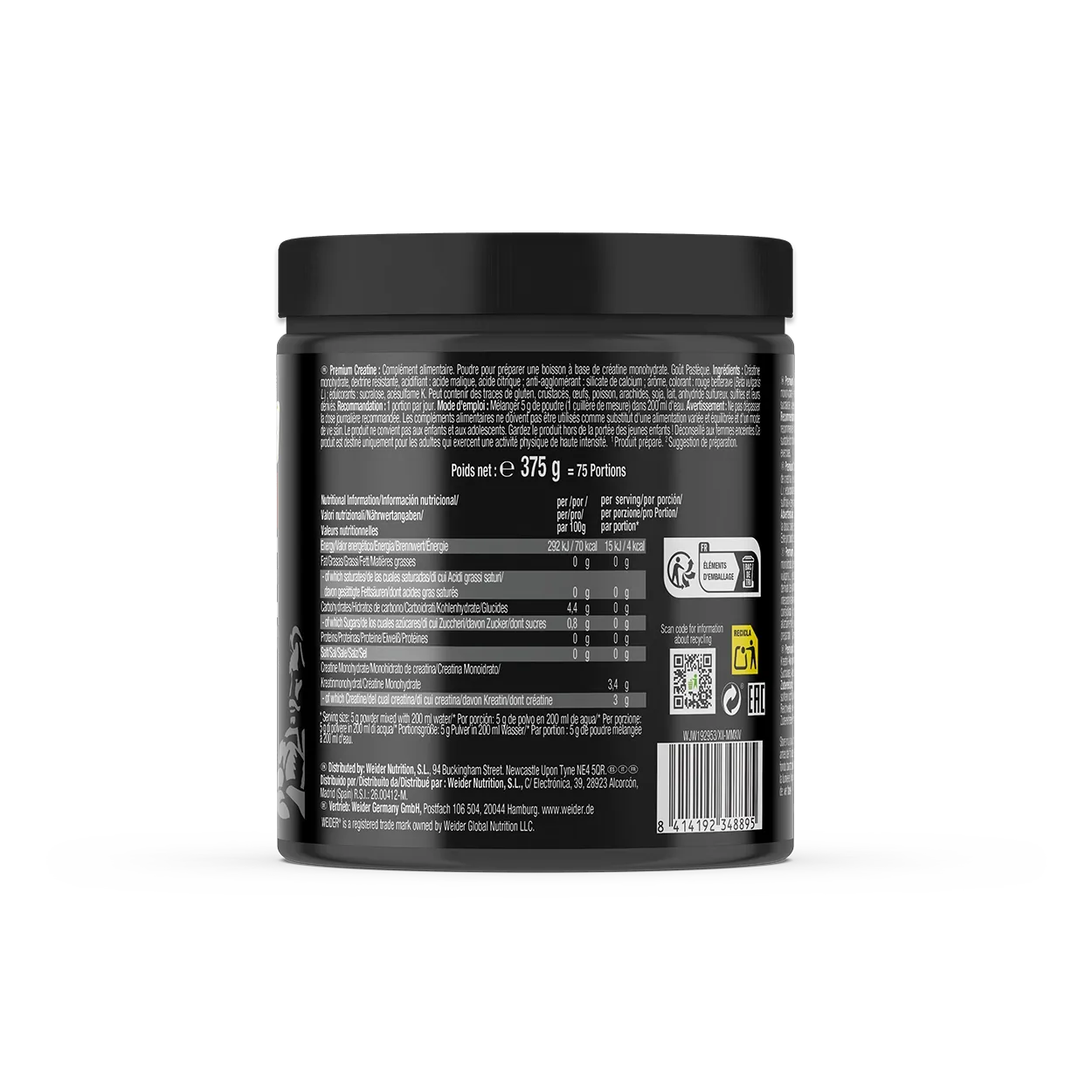 Weider Premium Creatine Powder créatine citron Creapure