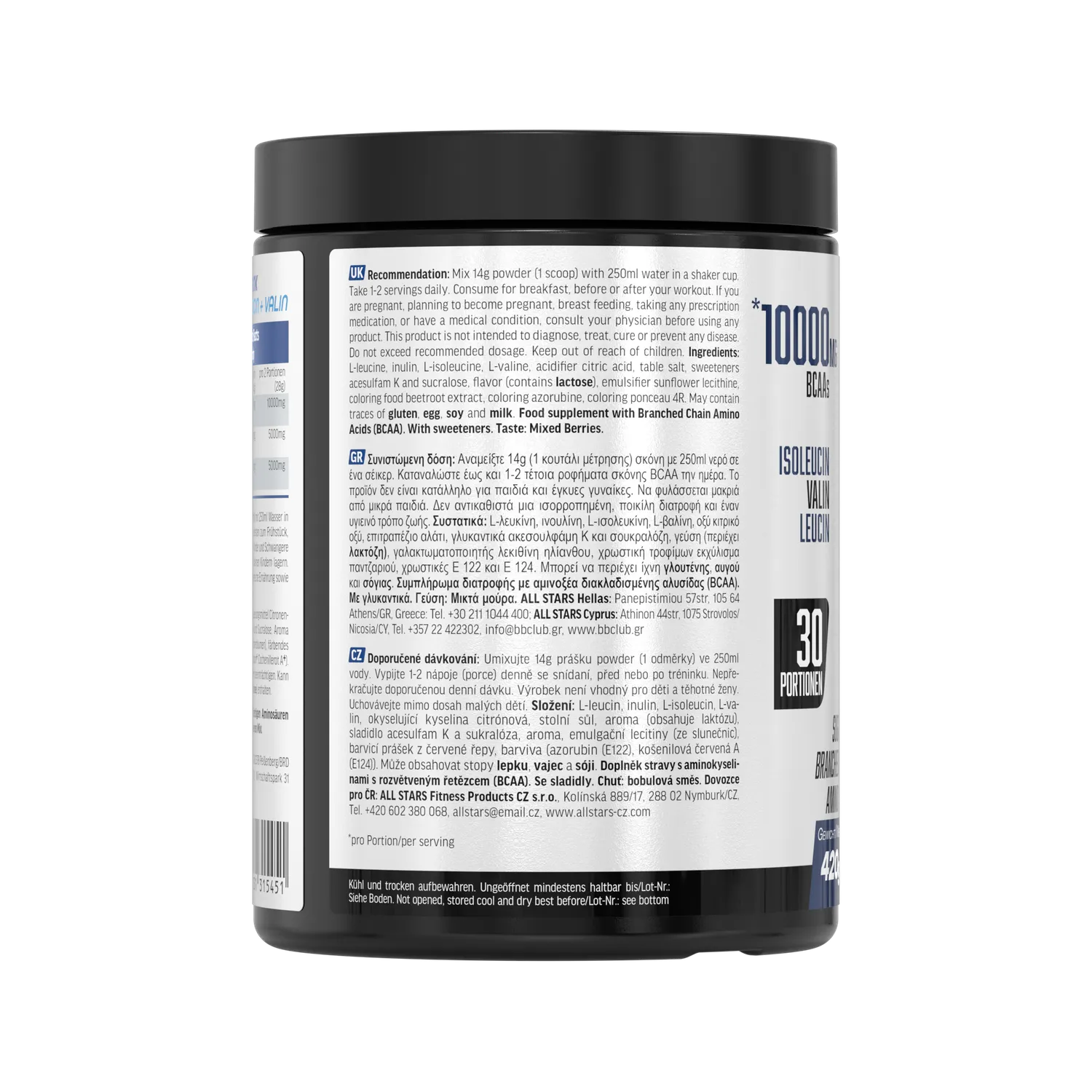 AllStars BCAA Powder poudre 420 g Berry Blast 10 g de BCAA