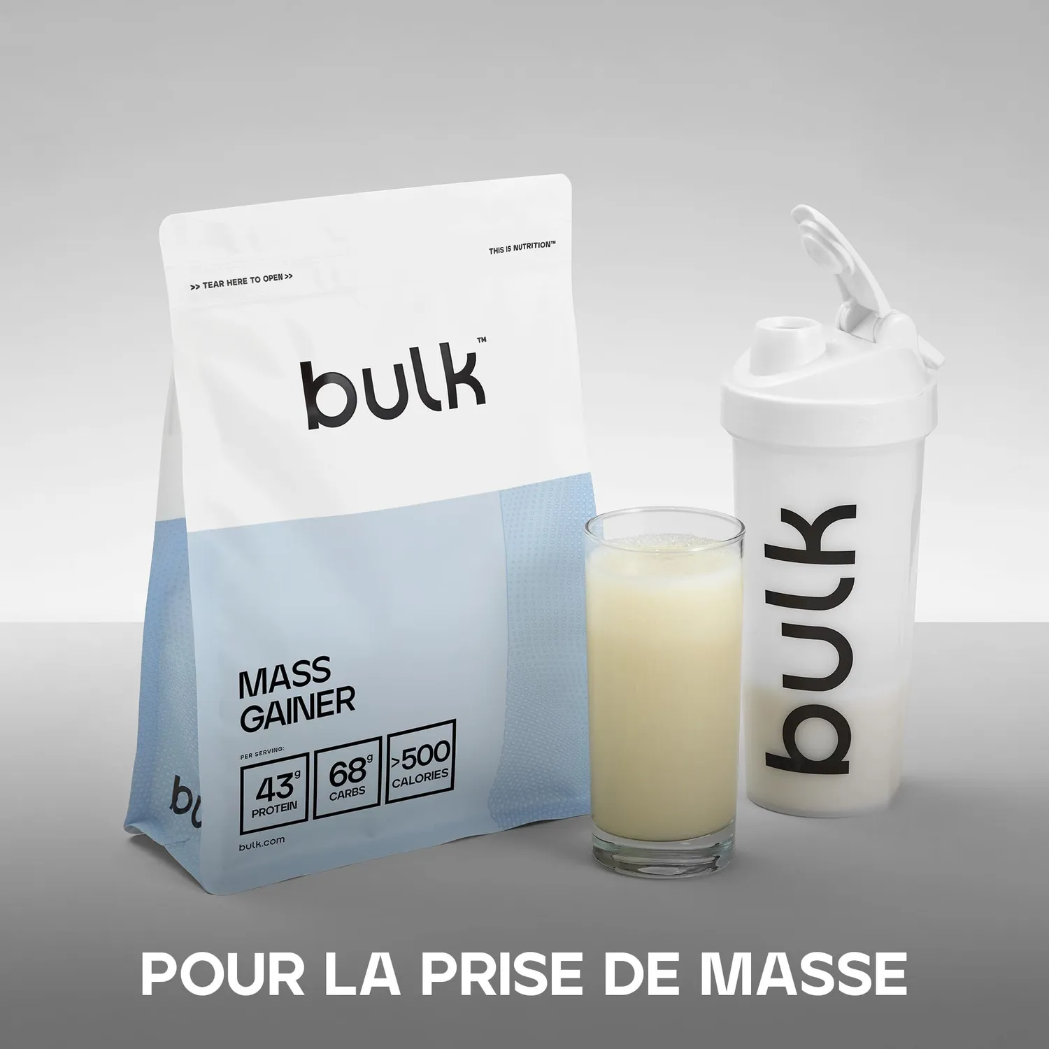 BULK Complete Mass Gainer poudre 2,5 kg lait aux céréales à la cannelle