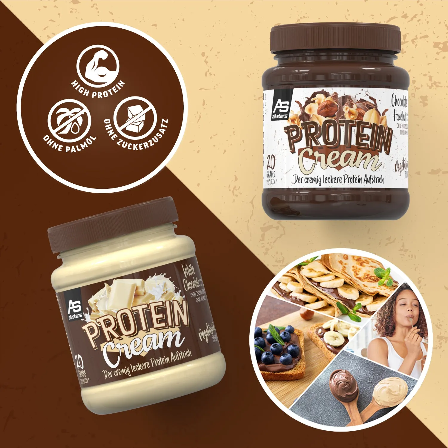 AllStars Protein Cream pâte à tartiner White-Chocolate sans huile de palme
