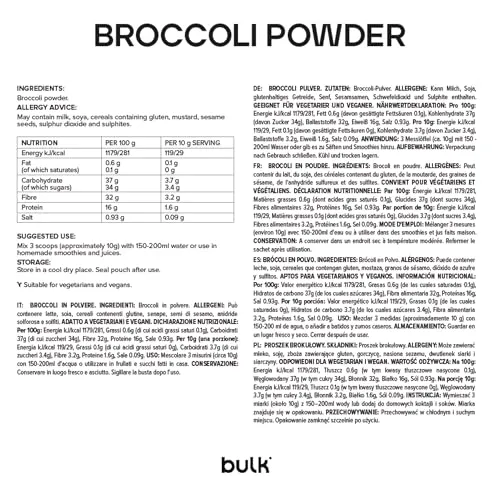 BULK Poudre de Brocoli 500 g sans additifs
