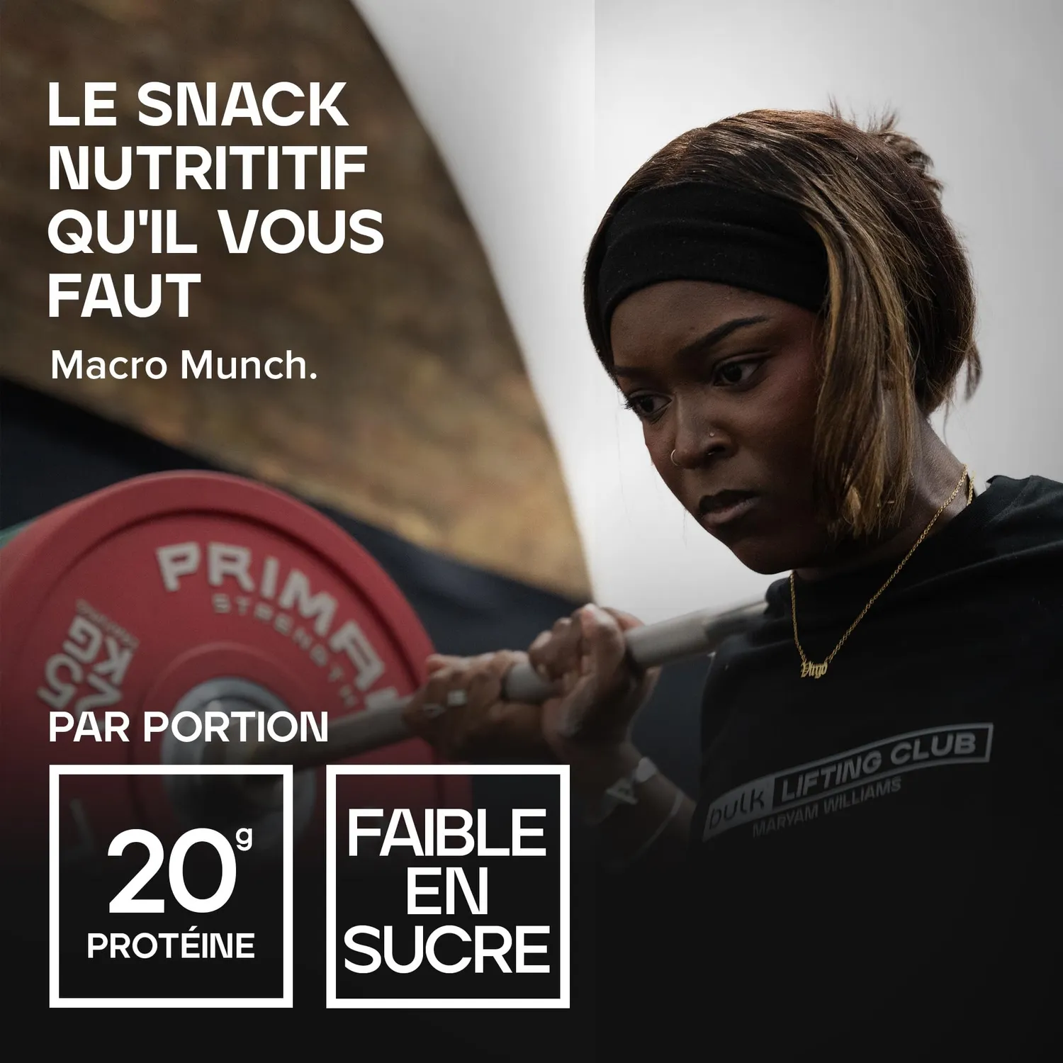 BULK Macro Munch Barre protéinée Biscuit et crème 62 g, riche en fibres