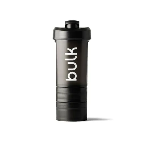 BULK Iconic Storage shaker 450 ml noir à compartiments