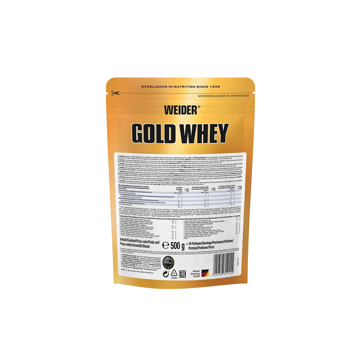 Weider Gold Whey protéine whey 500 g chocolat au lait