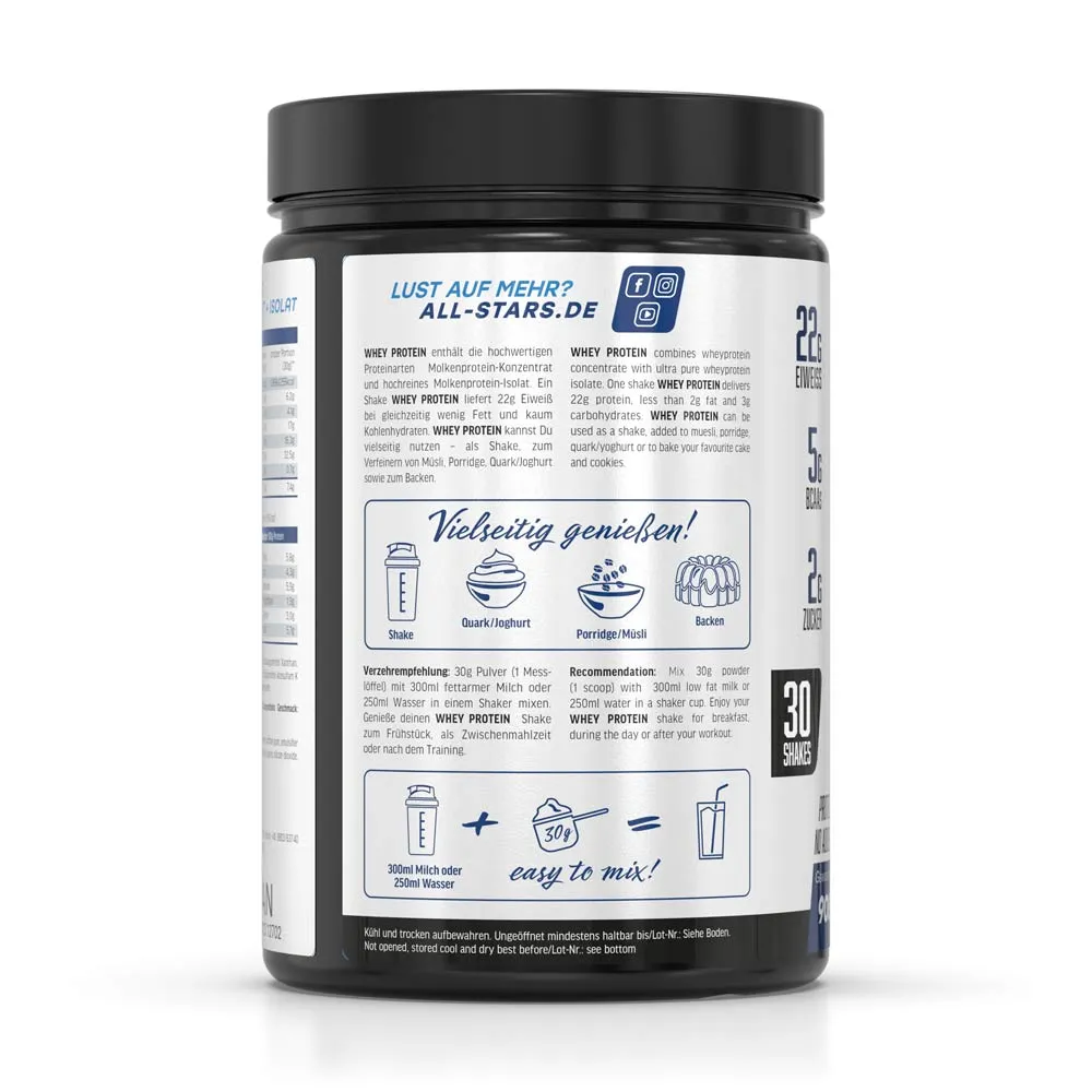 All Stars Whey Protein poudre 908 g concentré isolate